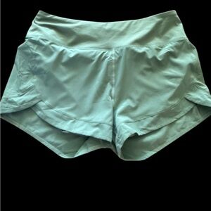 O46 High-Rise Green Women’s Athletic Running Shorts